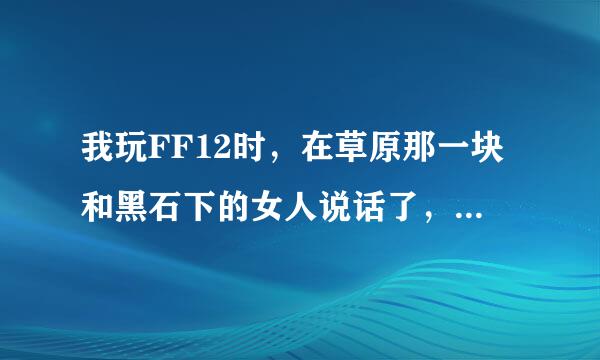 我玩FF12时，在草原那一块和黑石下的女人说话了，但是怎么没有发生和女主角相见的剧情啊。