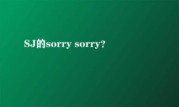 SJ的sorry sorry？