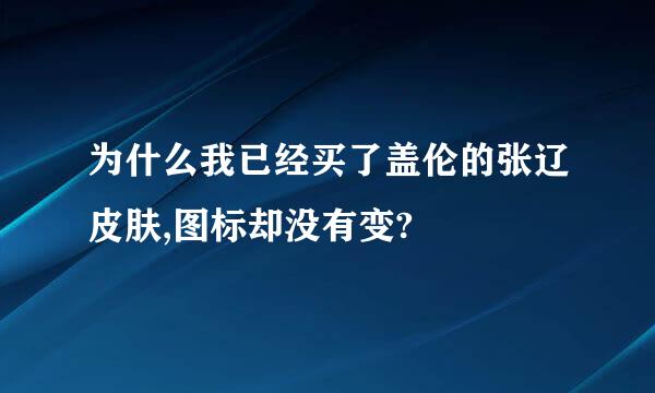 为什么我已经买了盖伦的张辽皮肤,图标却没有变?