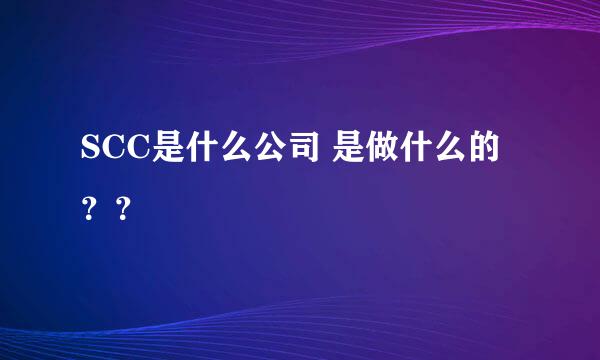 SCC是什么公司 是做什么的？？