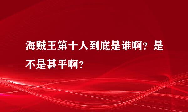 海贼王第十人到底是谁啊？是不是甚平啊？