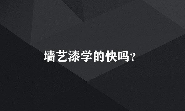 墙艺漆学的快吗？