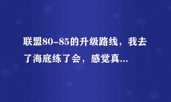 联盟80-85的升级路线，我去了海底练了会，感觉真费劲！海山怎么走？以后的升级路线具体点！！