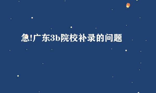 急!广东3b院校补录的问题