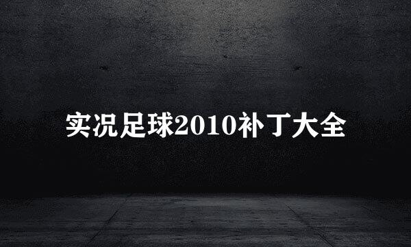 实况足球2010补丁大全