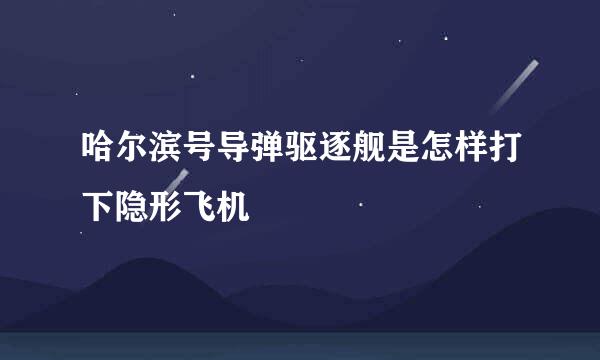 哈尔滨号导弹驱逐舰是怎样打下隐形飞机