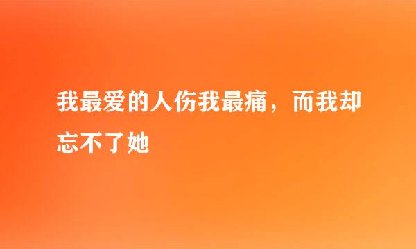 我最爱的人伤我最痛，而我却忘不了她