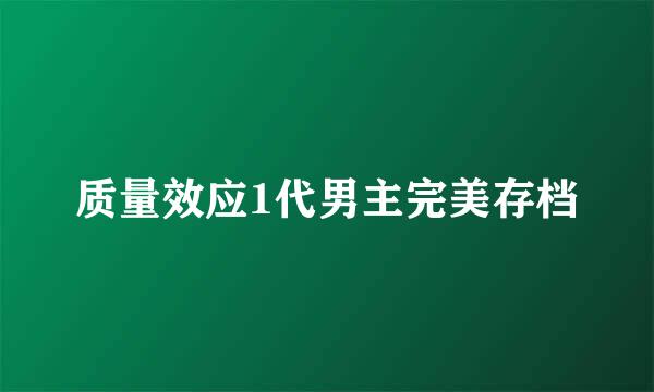 质量效应1代男主完美存档