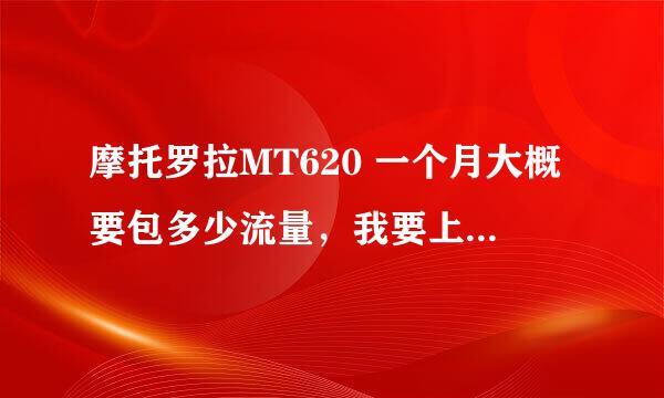 摩托罗拉MT620 一个月大概要包多少流量，我要上扣扣，上网站，听歌看小说什么的。