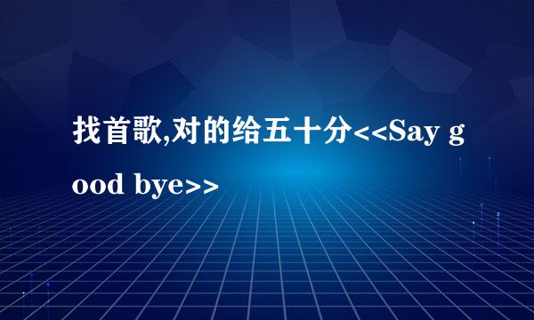 找首歌,对的给五十分<<Say good bye>>