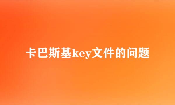 卡巴斯基key文件的问题