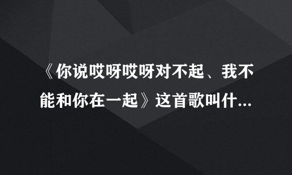 《你说哎呀哎呀对不起、我不能和你在一起》这首歌叫什么名字？