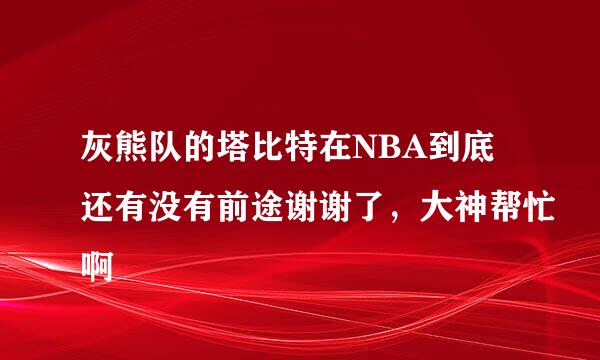 灰熊队的塔比特在NBA到底还有没有前途谢谢了，大神帮忙啊