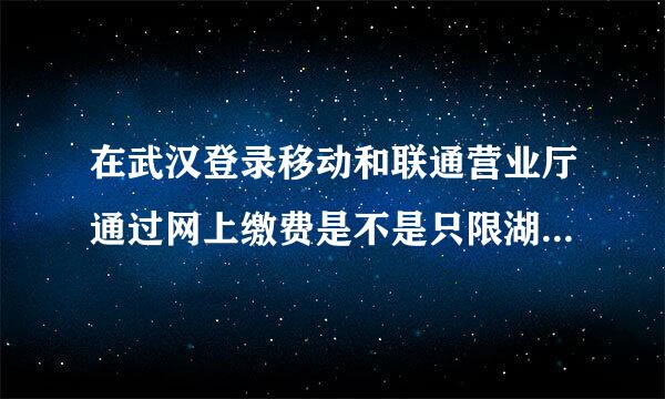 在武汉登录移动和联通营业厅通过网上缴费是不是只限湖北省或武汉市内的手机号码啊？