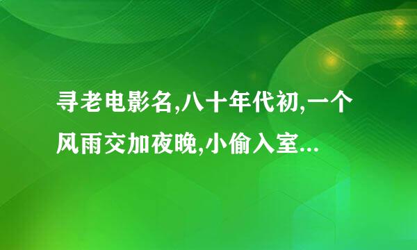 寻老电影名,八十年代初,一个风雨交加夜晚,小偷入室行窃,杀死了女主人,而死者？