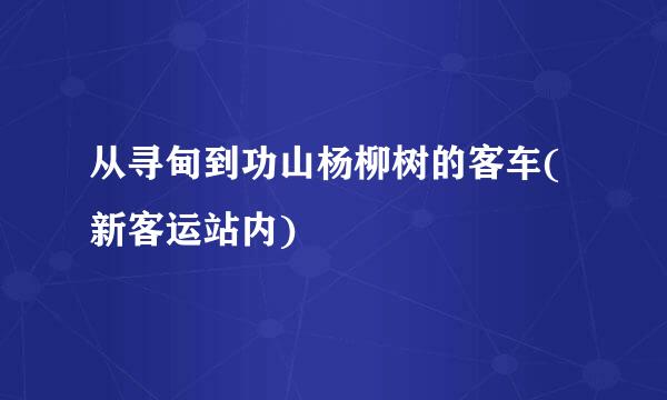 从寻甸到功山杨柳树的客车(新客运站内)