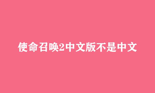 使命召唤2中文版不是中文