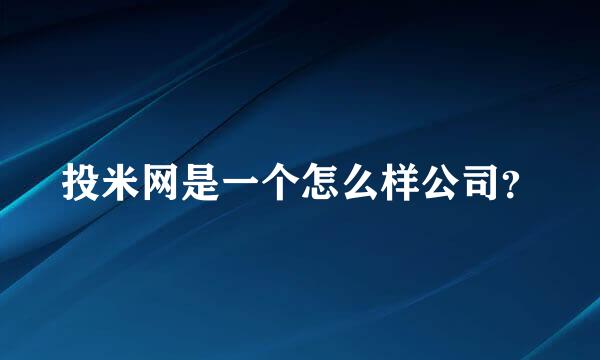 投米网是一个怎么样公司？