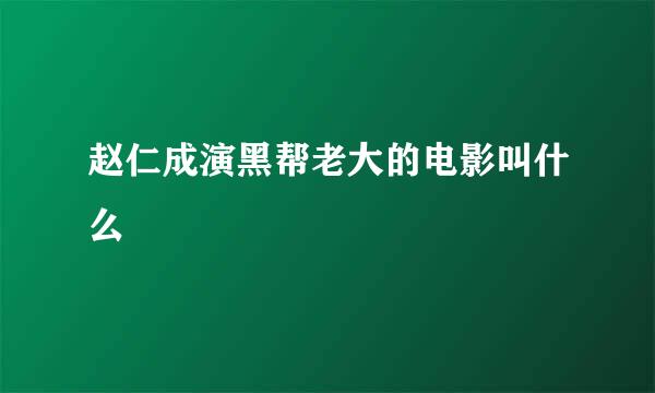 赵仁成演黑帮老大的电影叫什么