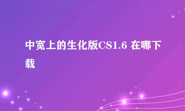 中宽上的生化版CS1.6 在哪下载