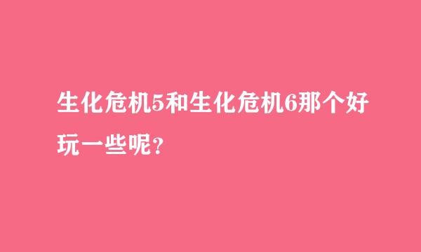 生化危机5和生化危机6那个好玩一些呢？