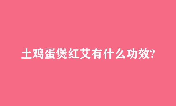 土鸡蛋煲红艾有什么功效?