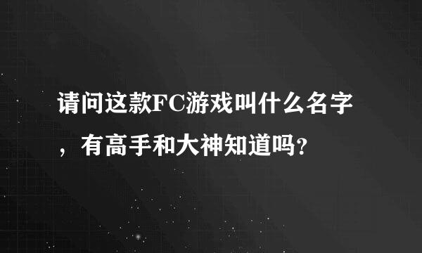 请问这款FC游戏叫什么名字，有高手和大神知道吗？