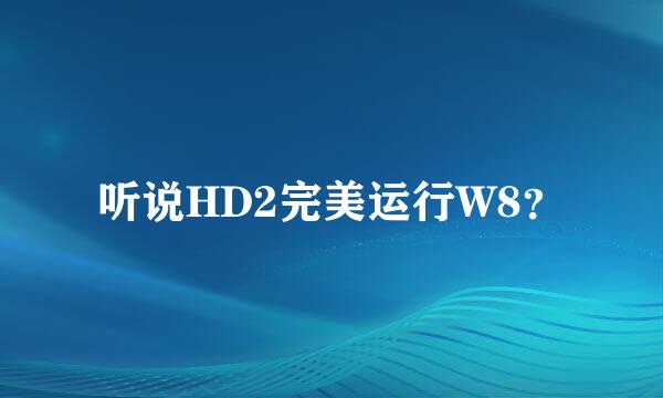 听说HD2完美运行W8？