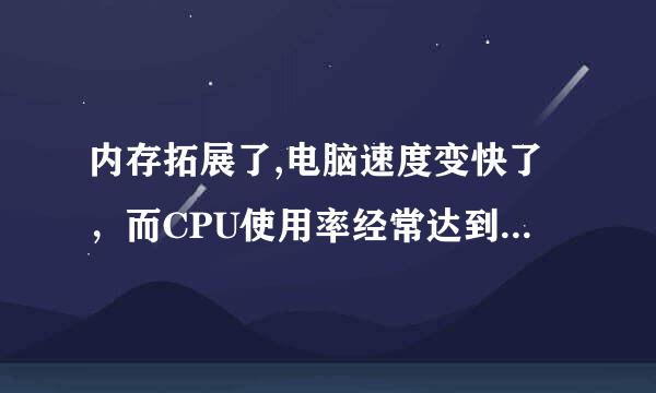 内存拓展了,电脑速度变快了，而CPU使用率经常达到百分百怎么办