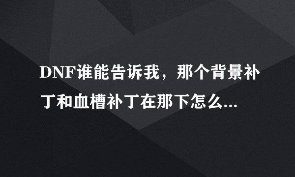 DNF谁能告诉我，那个背景补丁和血槽补丁在那下怎么安装，感激不尽