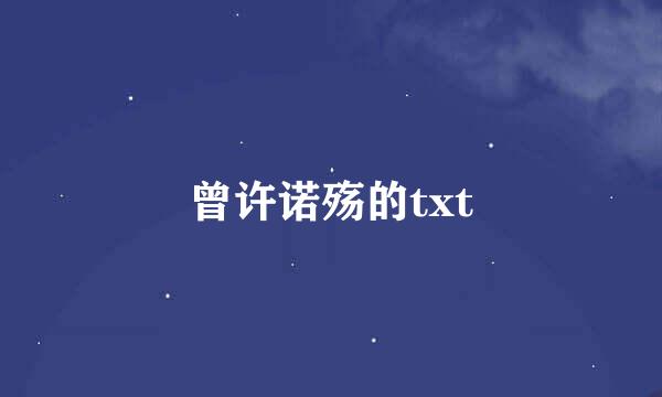 曾许诺殇的txt