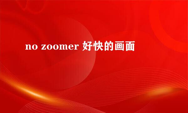 no zoomer 好快的画面