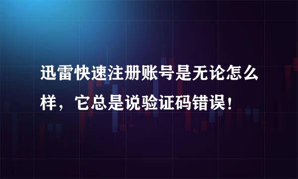 迅雷快速注册账号是无论怎么样，它总是说验证码错误！