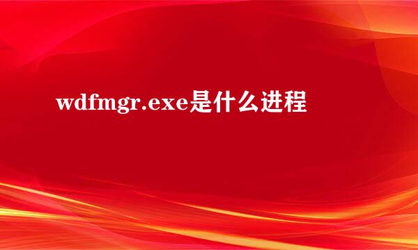 wdfmgr.exe是什么进程