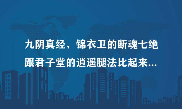 九阴真经，锦衣卫的断魂七绝跟君子堂的逍遥腿法比起来，哪个伤害高些？当然，不算怒气大招。