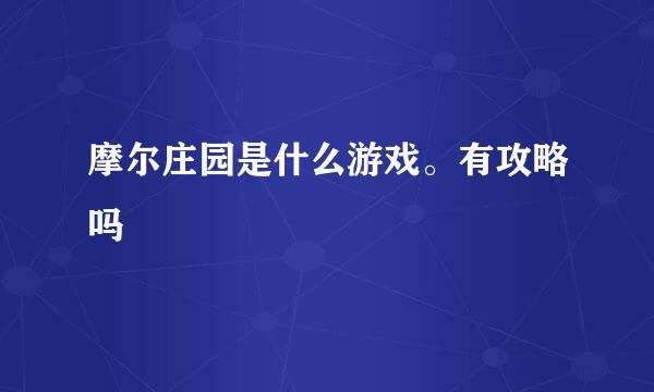 摩尔庄园是什么游戏。有攻略吗