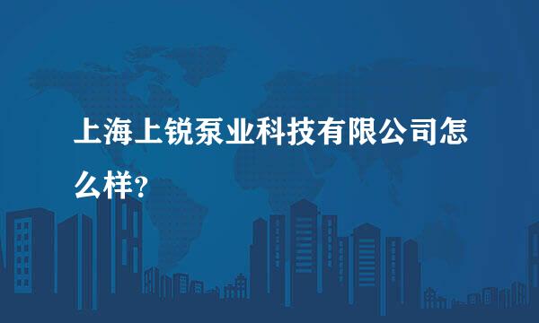 上海上锐泵业科技有限公司怎么样？