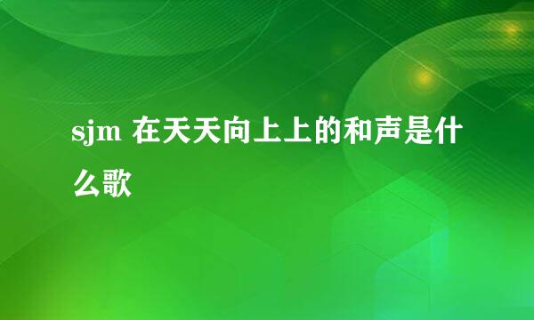 sjm 在天天向上上的和声是什么歌