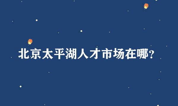 北京太平湖人才市场在哪？