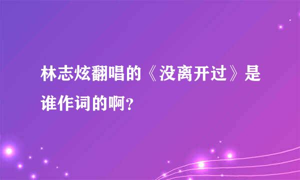 林志炫翻唱的《没离开过》是谁作词的啊？