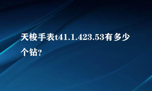 天梭手表t41.1.423.53有多少个钻？