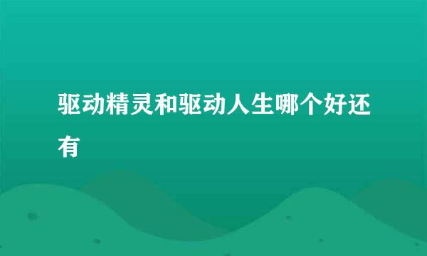 驱动精灵和驱动人生哪个好还有