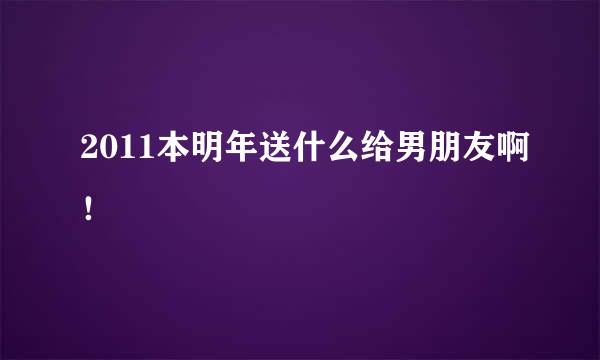 2011本明年送什么给男朋友啊！