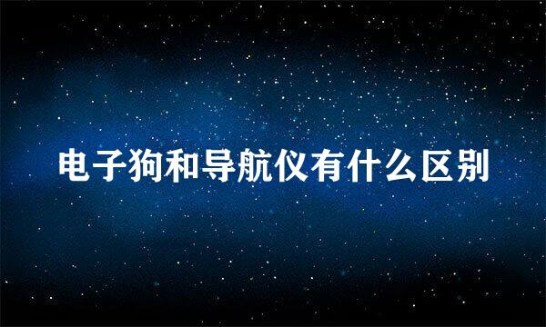 电子狗和导航仪有什么区别