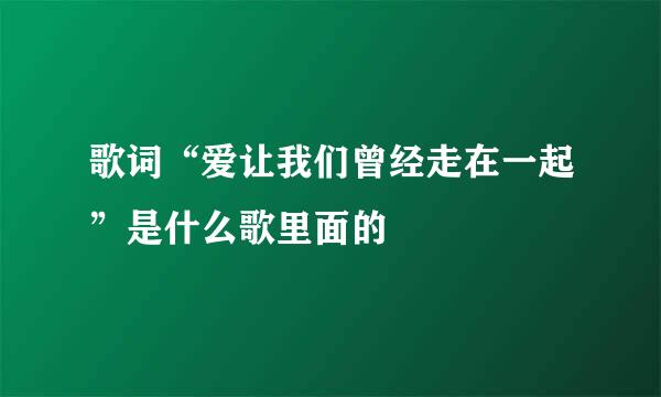 歌词“爱让我们曾经走在一起”是什么歌里面的