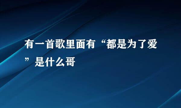 有一首歌里面有“都是为了爱”是什么哥