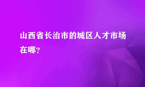 山西省长治市的城区人才市场在哪？