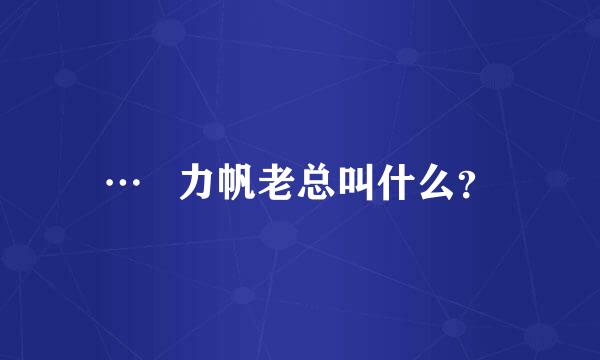 …   力帆老总叫什么？