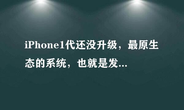 iPhone1代还没升级，最原生态的系统，也就是发布会上演示的系统是哪个系统？3.1.3么？请告诉一下