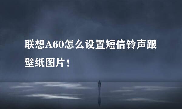 联想A60怎么设置短信铃声跟壁纸图片！